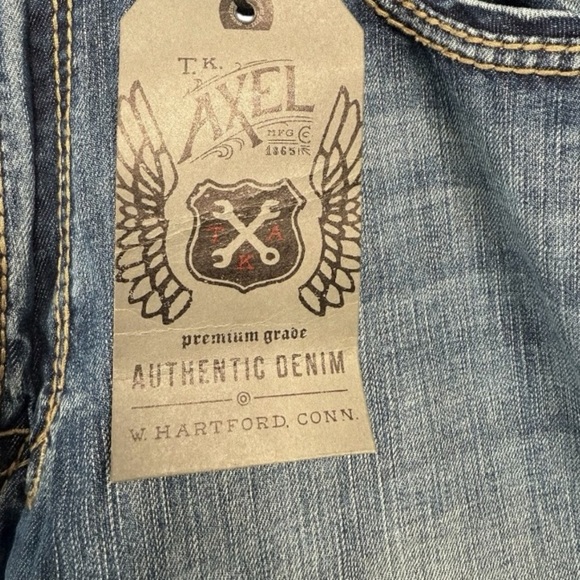 Axel Jeans Treadwell Relaxed Straight Fit Men’s Embellished Faded JeanNew 38 X32 - Picture 3 of 16